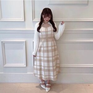 Evelyn bolero checkered long one piece dress